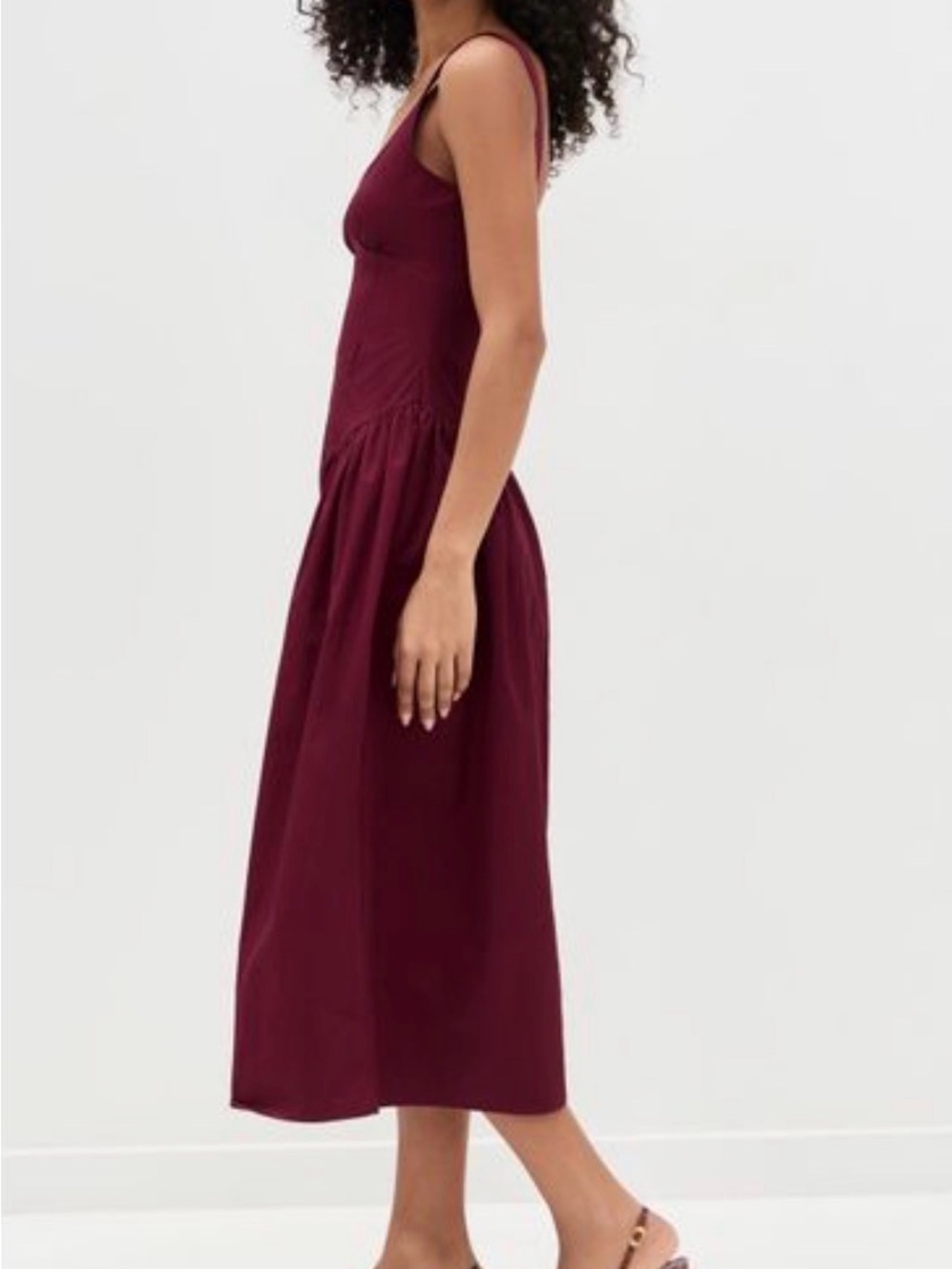 Lioness Burgundy Scoop-Neck Midi Dress NWT - Picture 4 of 11
